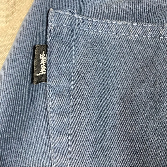 STUSSY Cropped Pants Women' Size Small 28x28 Straight Leg 100% Cotton Blue - Picture 8 of 15